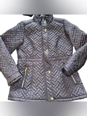 Big Chill Women's Charcoal Basketweave Quilted Anorak Jacket